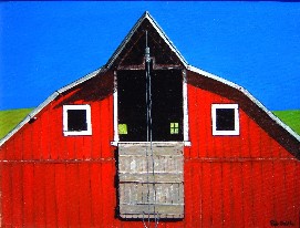 Little Red Barn  12 x 16 acrylic on canvas