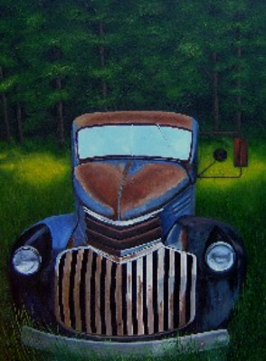 My Old Chevy  36 x 48  acrylic on canvas