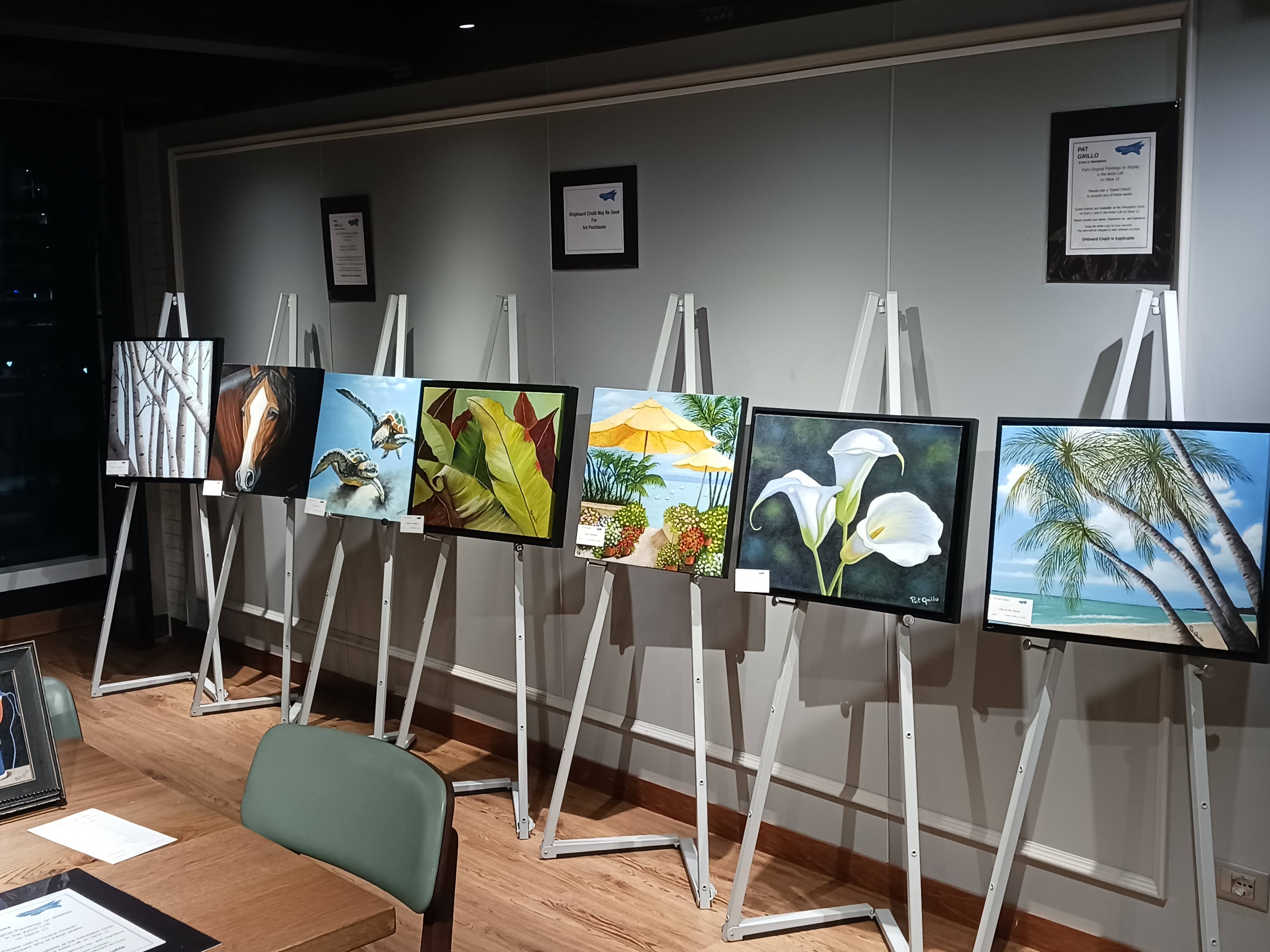 Artwork displayed on an easel
