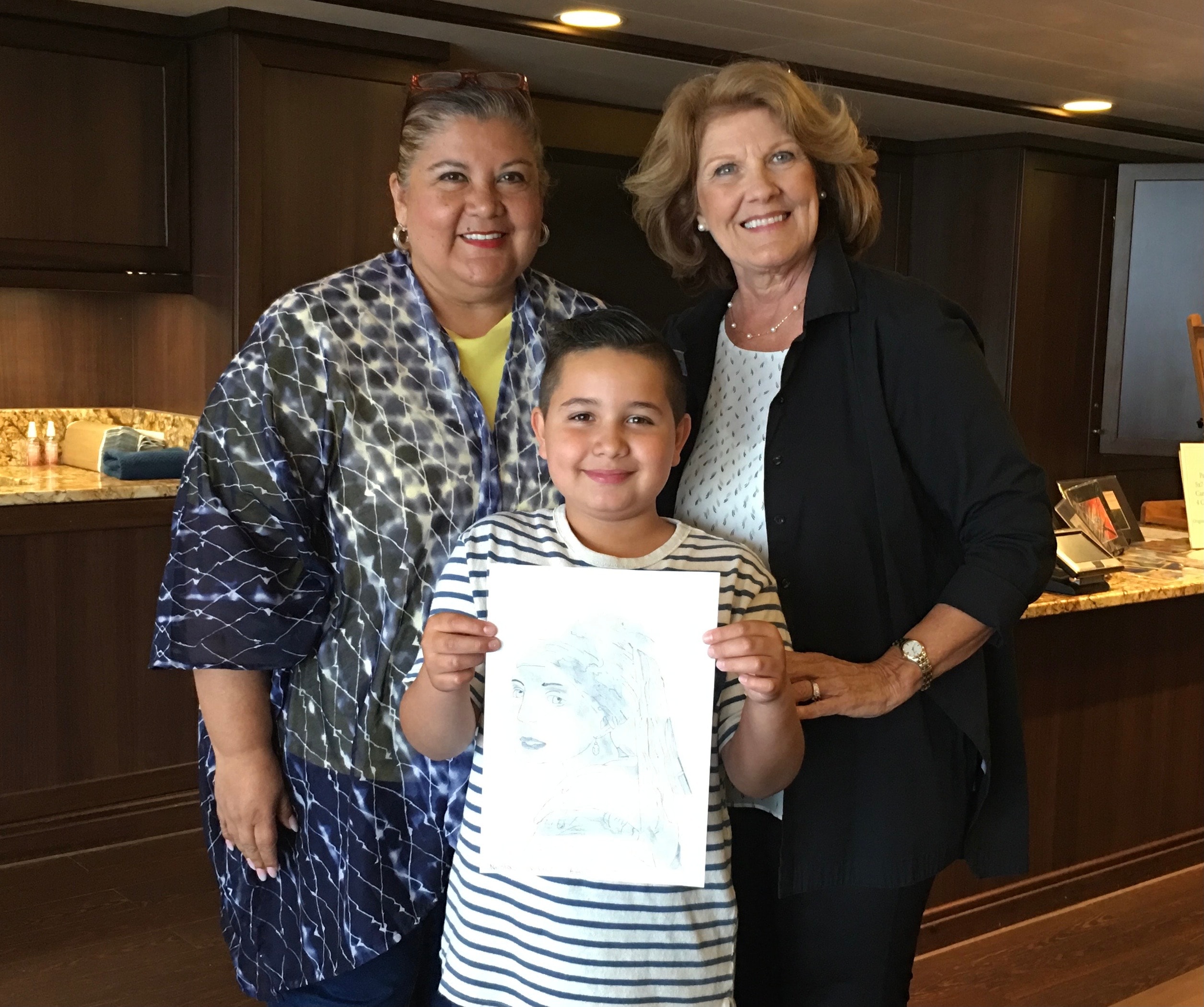 Boy with grandmother portrait