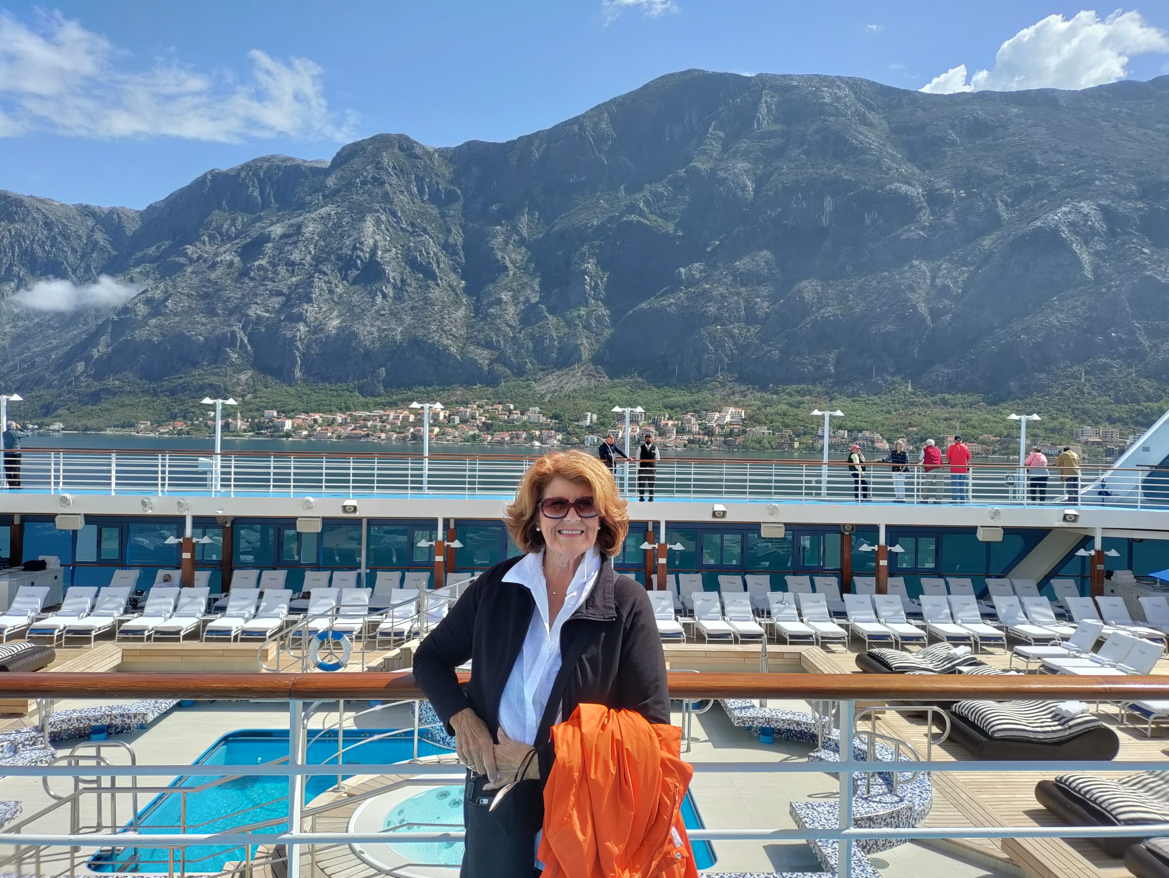 Pat Grillo aboard an Oceania Cruises ship